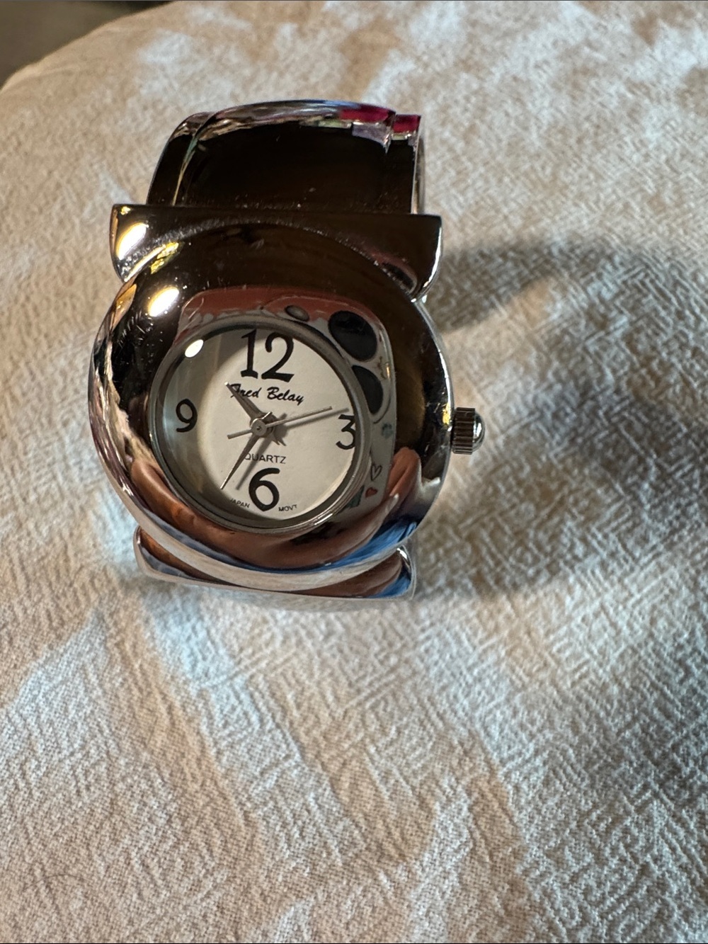 Fred Belay Silver Tone Quartz Watch - White Dial